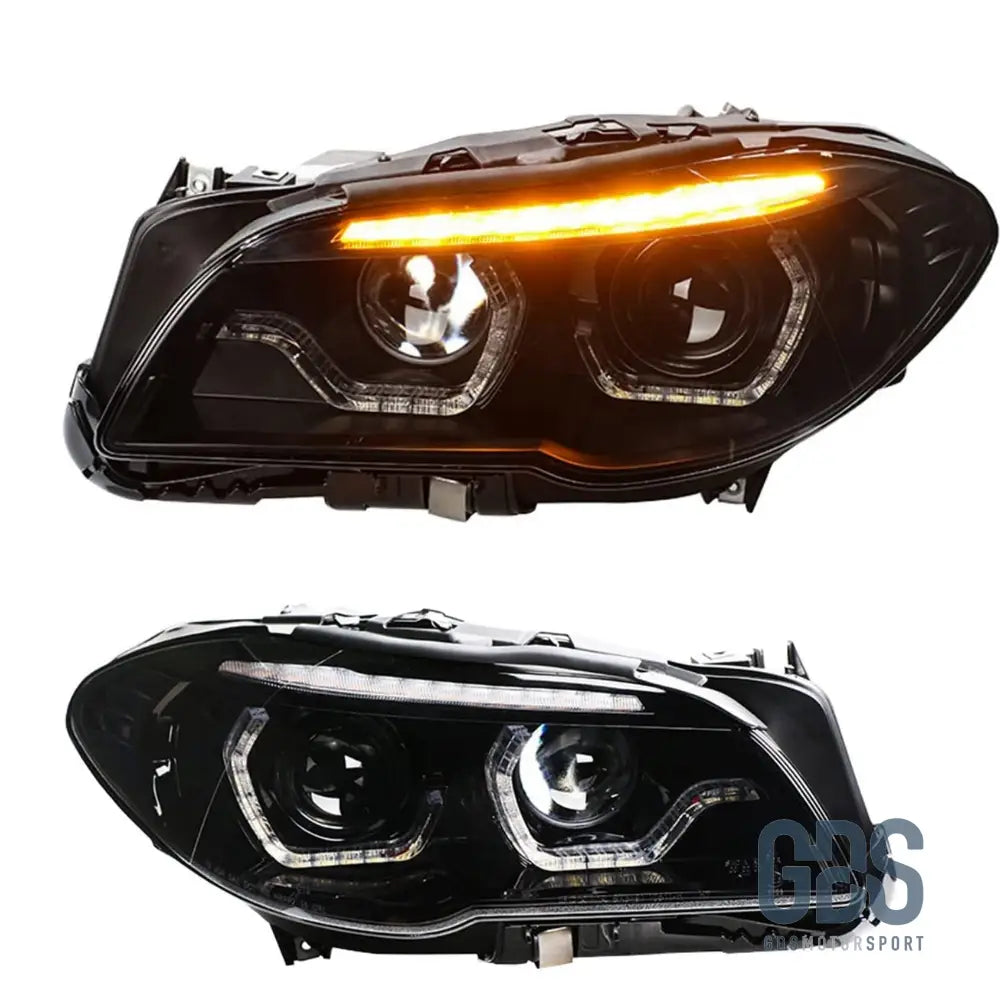 Phares avant Xénon pour BMW Série 5 F10 / F11 Angel eyes 3D LED Phase 2 LCI - Éclairage de véhicule - GDS Motorsport