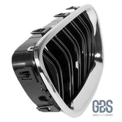 Grilles de calandre Look M5 Double lame Noir Brillant Contour Chrome BMW F10 / F11 - Calandres - GDS Motorsport