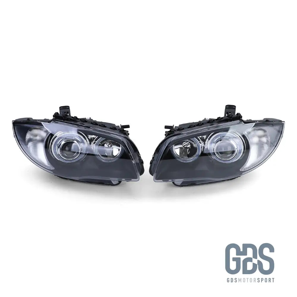 Phares avant Type original Bi-xenon avec Angel Eyes pour BMW serie 1 E87/E81 Phase - PHARES FEUX - GDS Motorsport