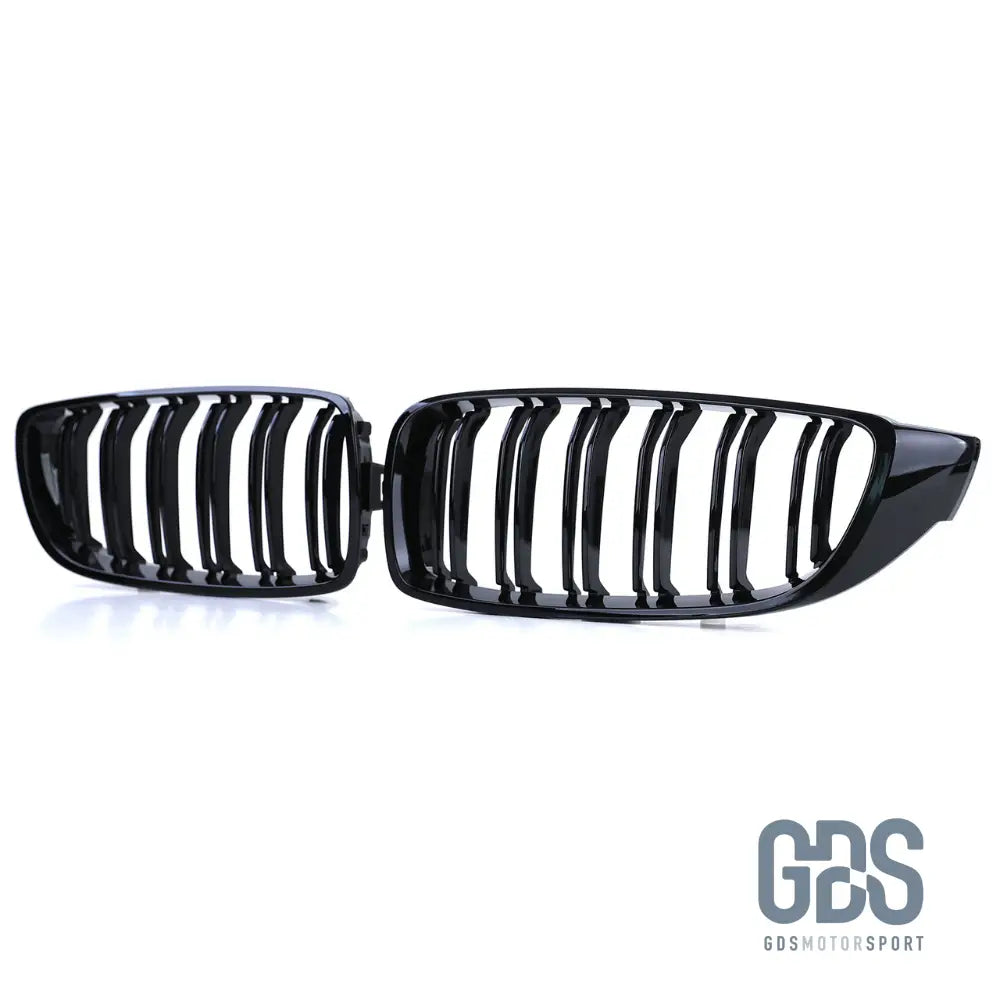 2 Grilles de calandre Noir Brillant BMW F32/ F33/ F36 Lame Double Look M4 - calandres - GDS Motorsport