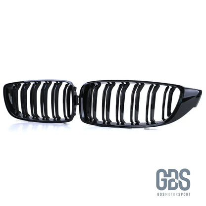 2 Grilles de calandre Noir Brillant BMW F32/ F33/ F36 Lame Double Look M4 - calandres - GDS Motorsport
