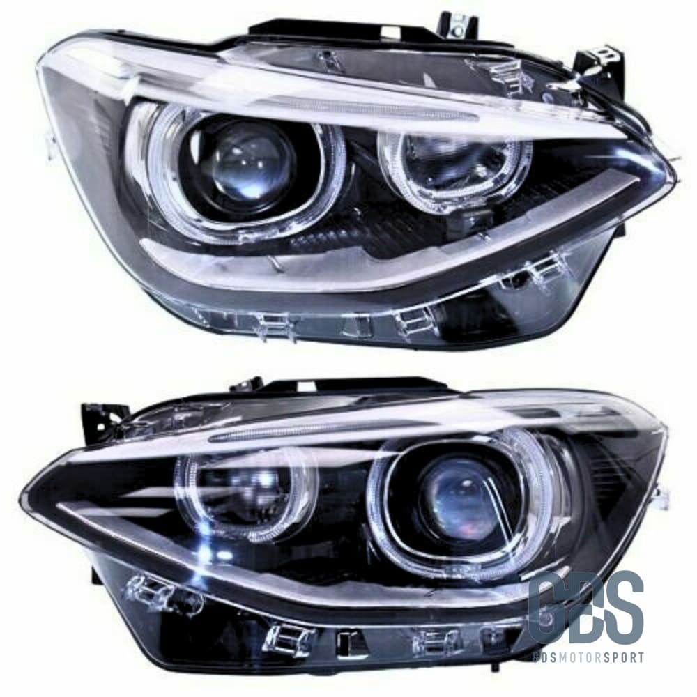 Phares avant Bi - Xenon pour BMW Série 1 F20 / F21 Angel Eyes LED Phase - Éclairage de véhicule GDS Motorsport