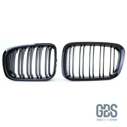 2 Grilles de calandre Double Lame NOIR BRILLANT BMW serie 3 E46 PH1 1999 a 2003 COUPE / CABRIOLET - Calandres - GDS Motorsport