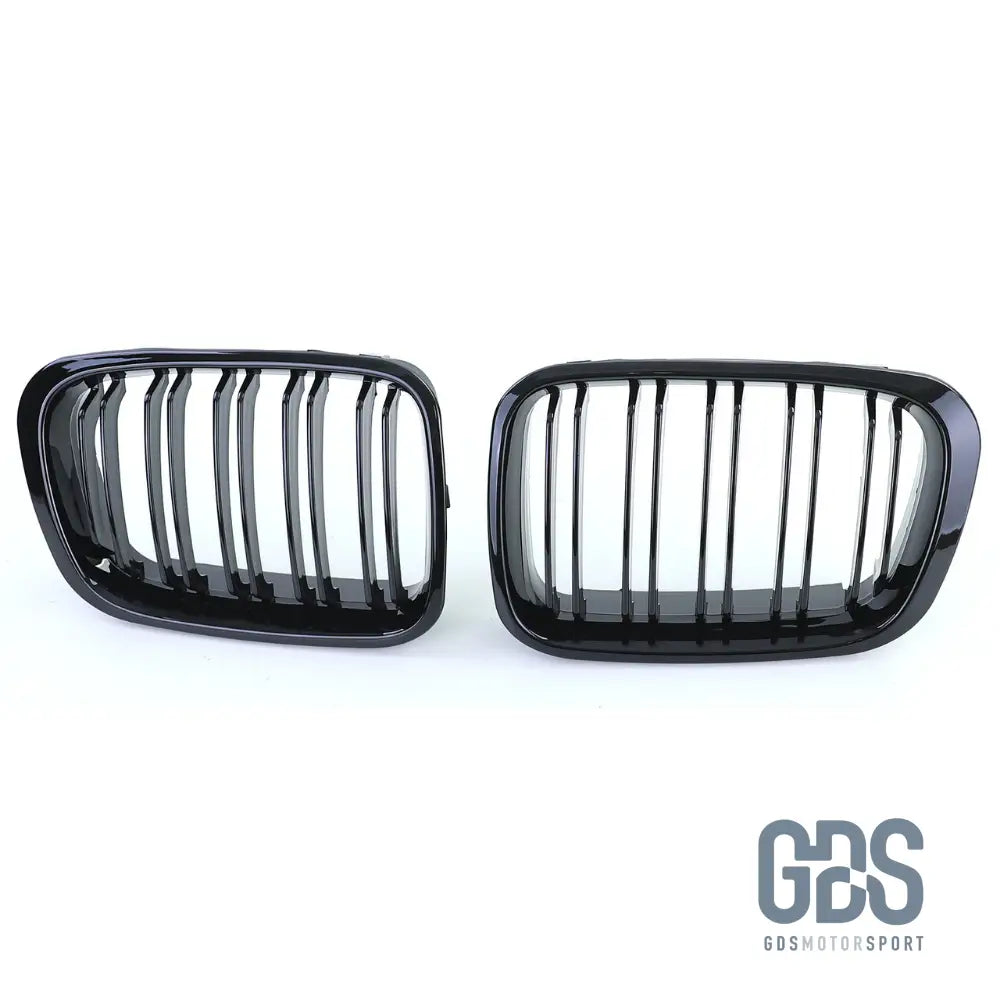 2 Grilles de calandre Double Lame NOIR BRILLANT BMW serie 3 E46 PH1 1999 a 2003 COUPE / CABRIOLET - Calandres - GDS Motorsport