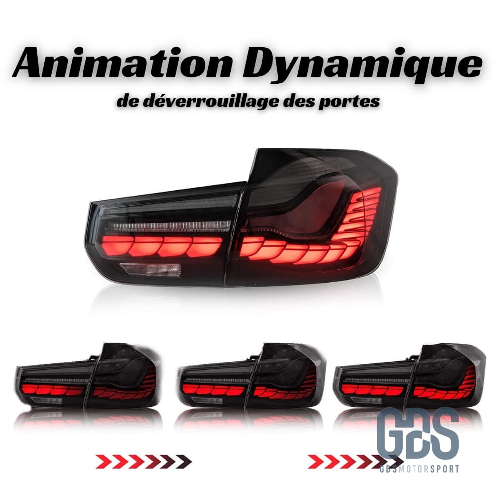 Feux arrières OLED 3D Dynamique light bar pour BMW Série 3 F30 Fumé noir - Éclairage de véhicule - GDS Motorsport