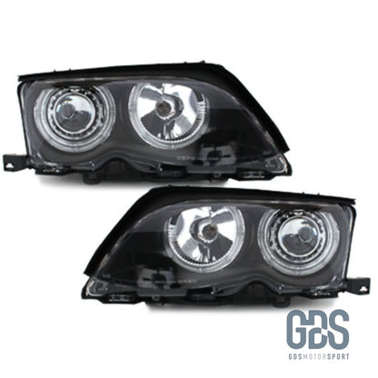Phares Angel Eyes BMW E46 Phase 2 Berline / Touring Halogène H7/ H7 - PHARES FEUX - GDS Motorsport