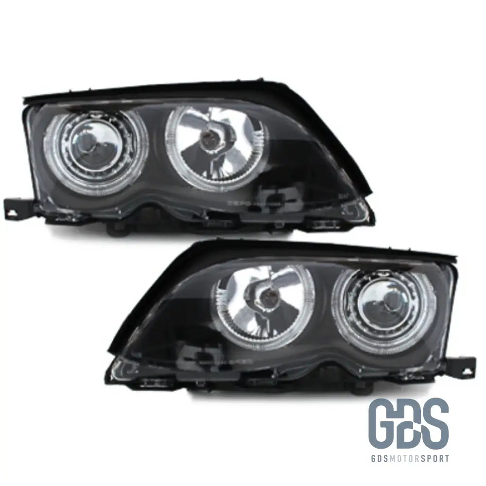 Phares Angel Eyes BMW E46 Phase 2 Berline / Touring Halogène H7/ H7 - PHARES FEUX - GDS Motorsport
