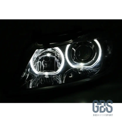 Phares Angel Eyes LED Blanc BMW E90 / E91 de 2005 a 2011 H7/H7 - PHARES FEUX - GDS Motorsport