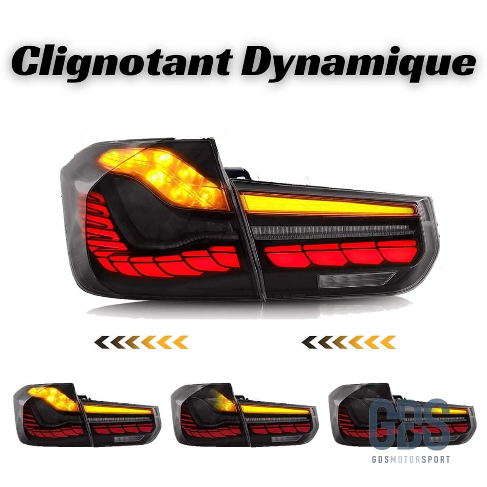Feux arrières OLED 3D Dynamique light bar pour BMW Série 3 F30 Fumé noir - Éclairage de véhicule - GDS Motorsport