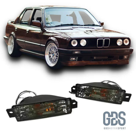 Clignotants avant cristal noir fumé pour BMW E30 - Pare Choc - GDS Motorsport