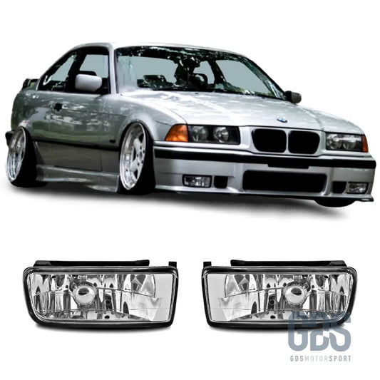 Feux antibrouillards vitre transparent cristal pour bmw e36 blanc / noir / jaune - antibrouillard
