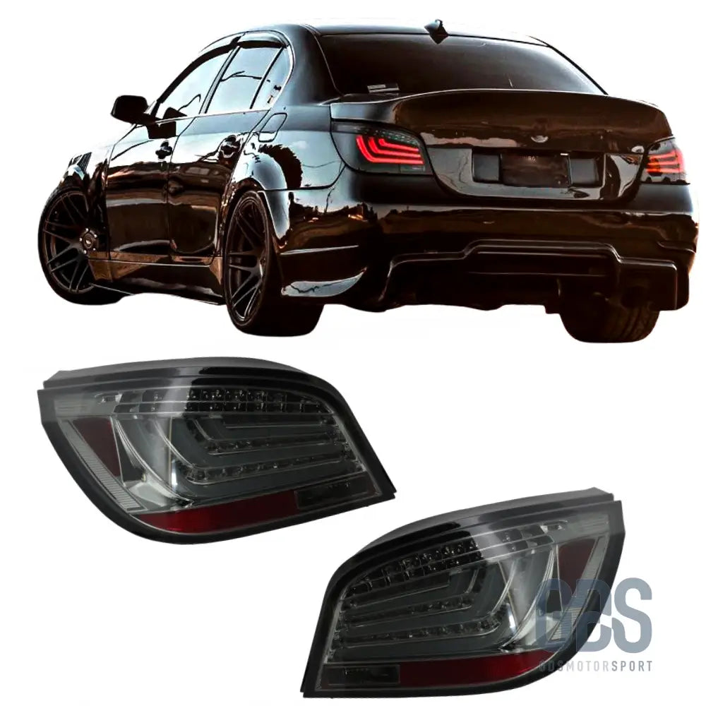 Feux arrière barre full led fond noir bmw série 5 e60 berline — phase 1 (2003-2007) - arriere