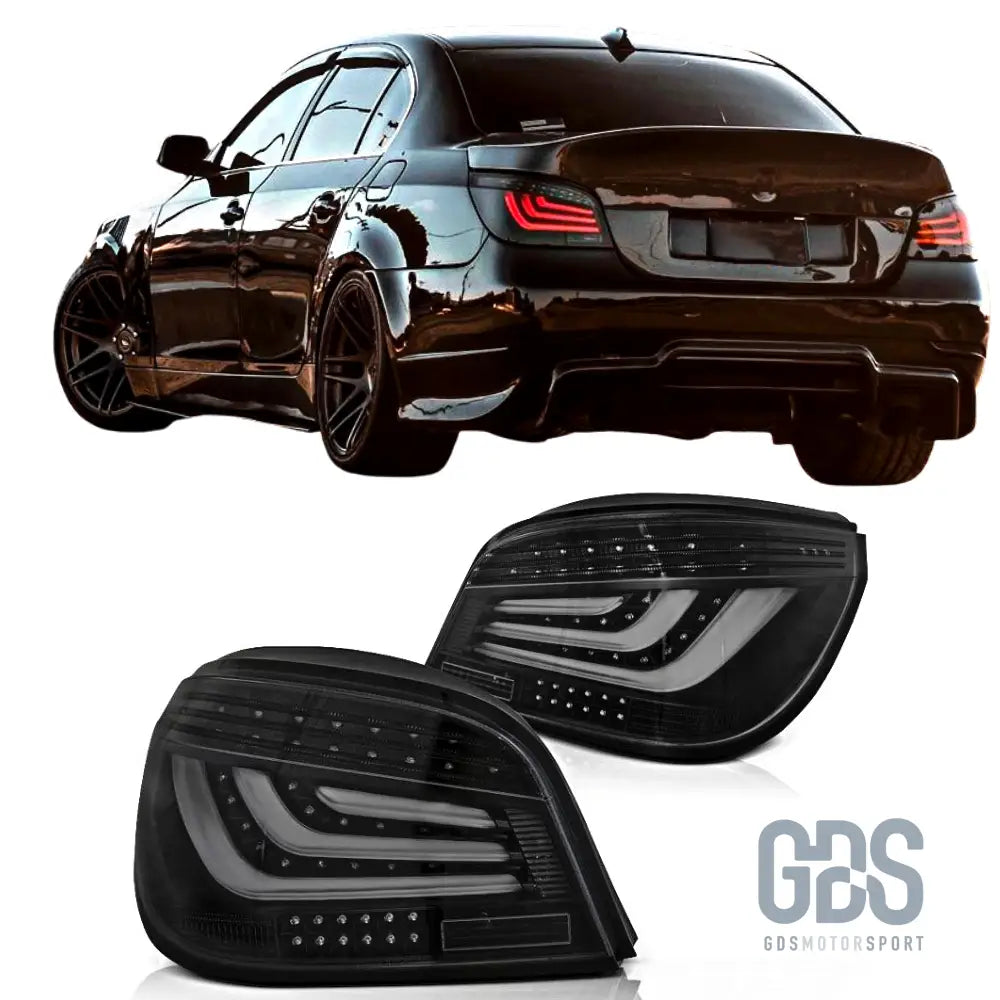 Feux arrière barre full led fond noir bmw série 5 e60 berline — phase 2 lci (2007-2010) - arriere