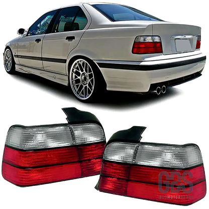 Feux arrière bmw e36 style m3 rouge et blanc pour berline - arriere