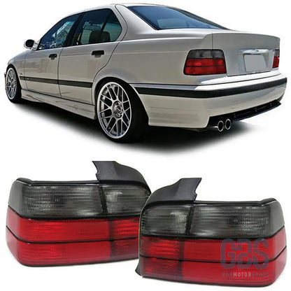 Feux arrière bmw e36 style m3 rouge et fumé noir pour berline - arriere