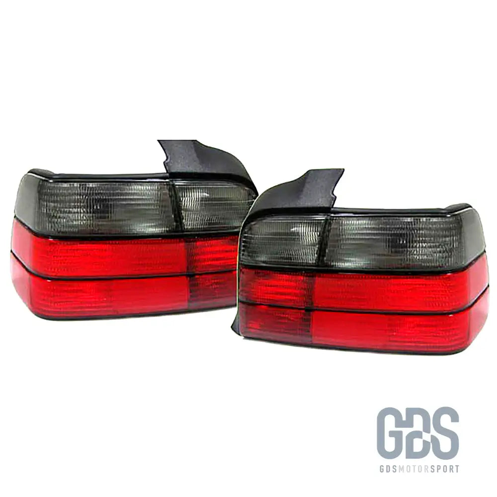 Feux arrière bmw e36 style m3 rouge et fumé noir pour berline - arriere