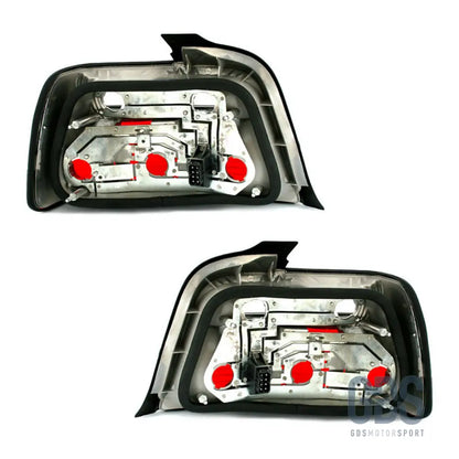 Feux arrière bmw e36 style m3 rouge et fumé noir pour berline - arriere
