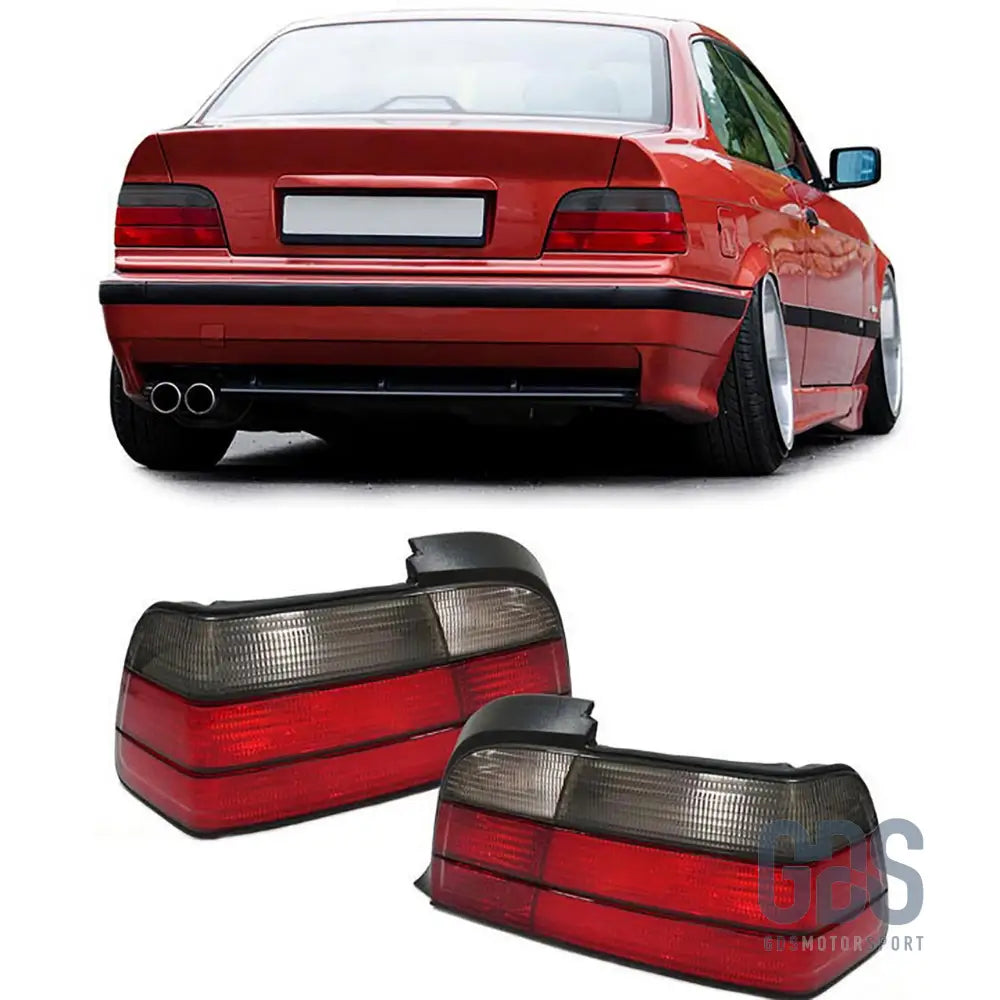 Feux arrière bmw e36 style m3 rouge et fumé noir pour coupé / cabriolet - arriere