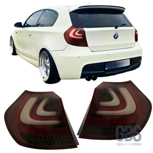 Feux arriere bmw e87/81 ful led phase 1 fond rouge