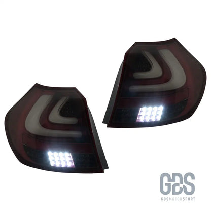 Feux arriere bmw e87/81 ful led phase 1 fond rouge
