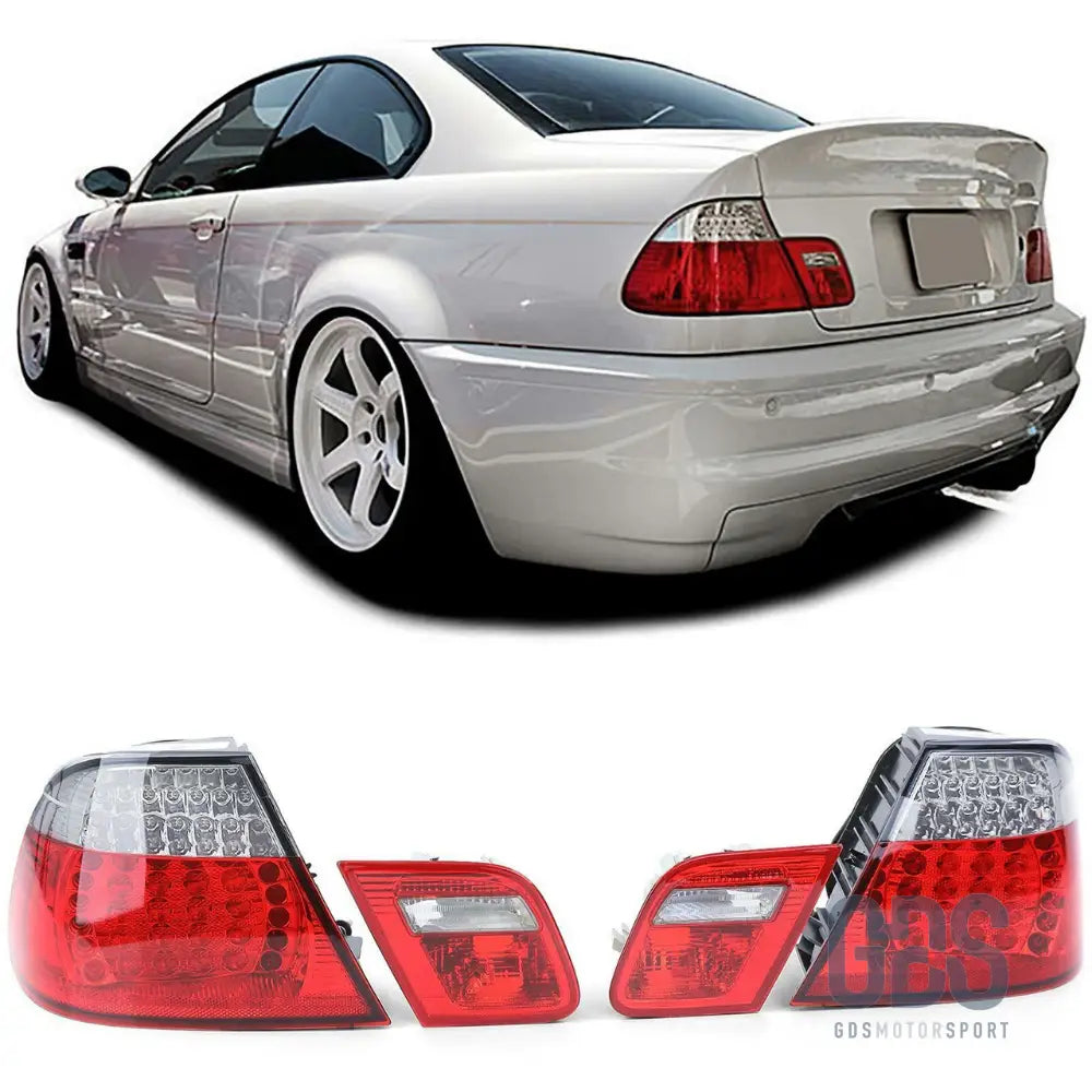 Feux arrière full led blanc cristal pour bmw série 3 e46 coupé / cabriolet 1999 à 2006 - arriere