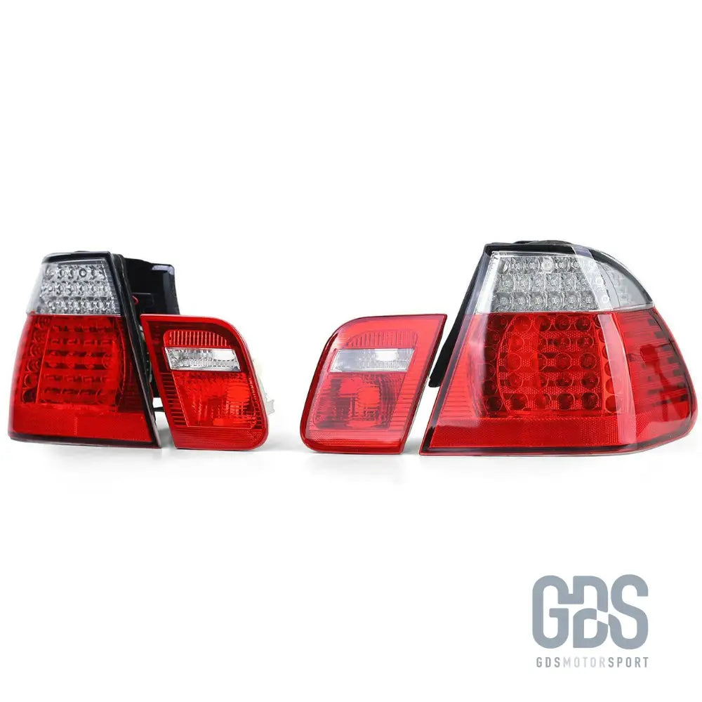 Feux arrière full led rouge clair pour bmw série 3 e46 berline 1998 à 2005 - arriere
