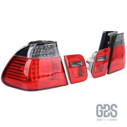 Feux arrière full led rouge fumé noir pour bmw série 3 e46 berline 1998 à 2005 - arriere