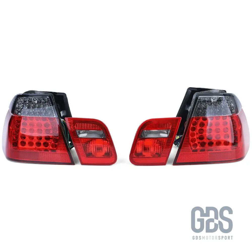 Feux arrière full led rouge fumé noir pour bmw série 3 e46 berline 1998 à 2005 - arriere