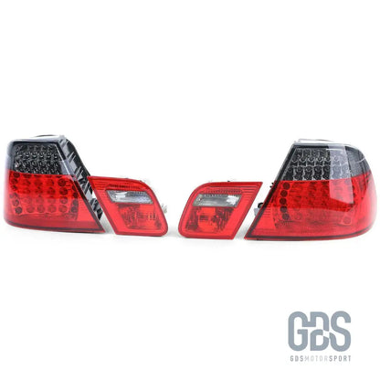 Feux arrière full led rouge fumé noir pour bmw série 3 e46 coupé 1999 à 2006 - arriere