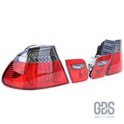 Feux arrière full led rouge fumé noir pour bmw série 3 e46 coupé 1999 à 2006 - arriere