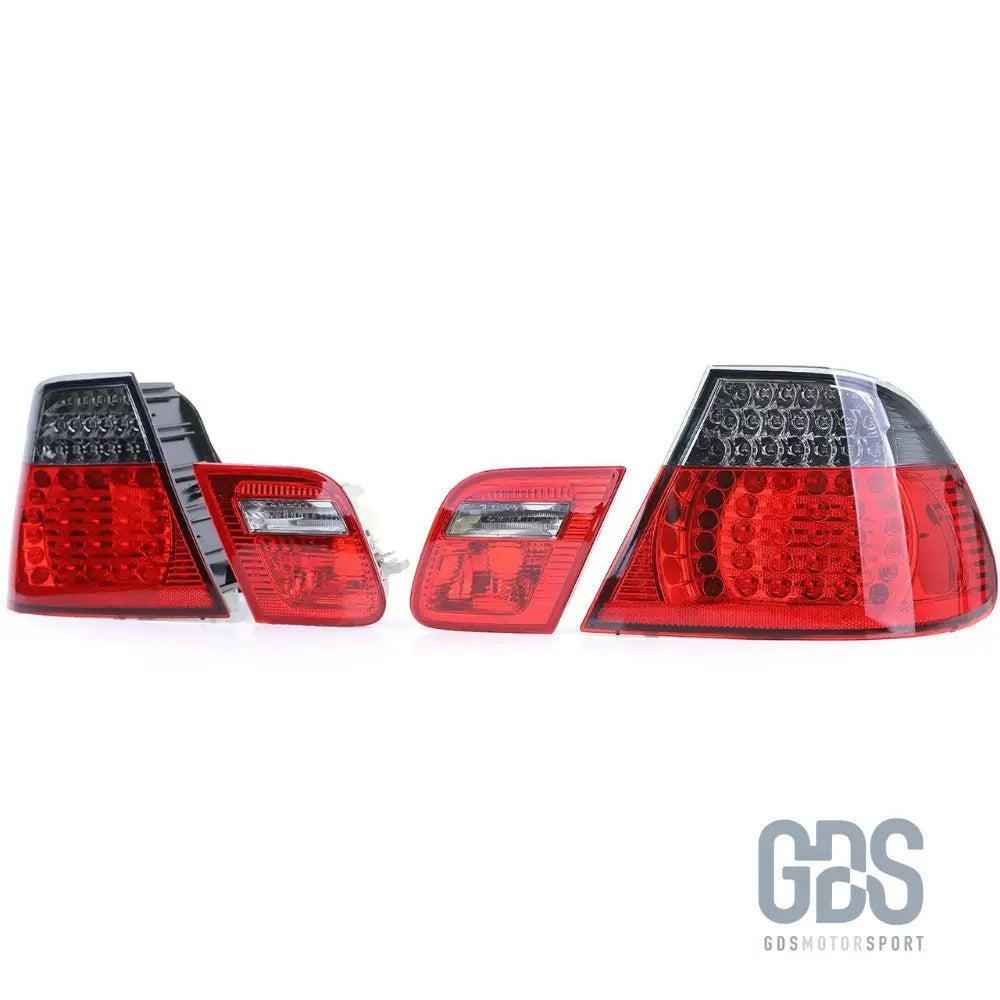 Feux arrière full led rouge fumé noir pour bmw série 3 e46 coupé 1999 à 2006 - arriere