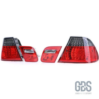 Feux arrière full led rouge fumé noir pour bmw série 3 e46 coupé 1999 à 2006 - arriere