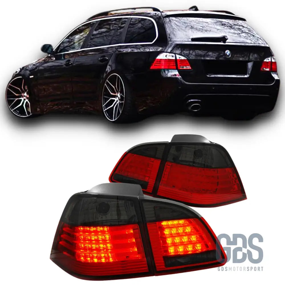 Feux arrière led fumé noir bmw série 5 e61 touring — phase 1 (2004-2007) - arriere
