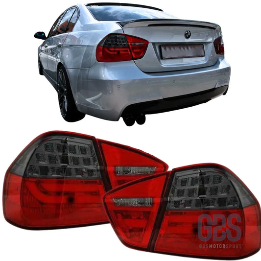 Feux arrière led light bar bmw série 3 e90 phase 1 look lci 2 fumé noir - arriere