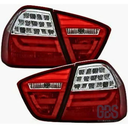 Feux arrière led light bar bmw série 3 e90 phase 1 look lci 2 rouge et blanc - arriere