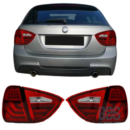 Feux arrière led light bar bmw série 3 e91 touring phase 1 look lci 2 rouge - arriere