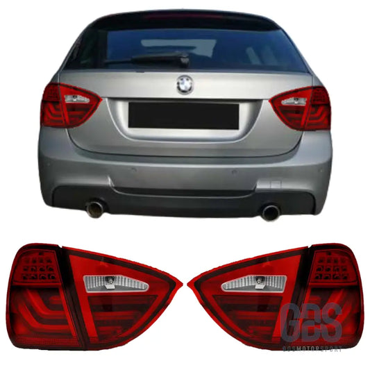 Feux arrière led light bar bmw série 3 e91 touring phase 1 look lci 2 rouge - arriere