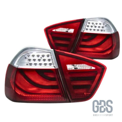 Feux arrière led light bar bmw série 3 e91 touring phase 1 look lci 2 rouge et blanc - arriere