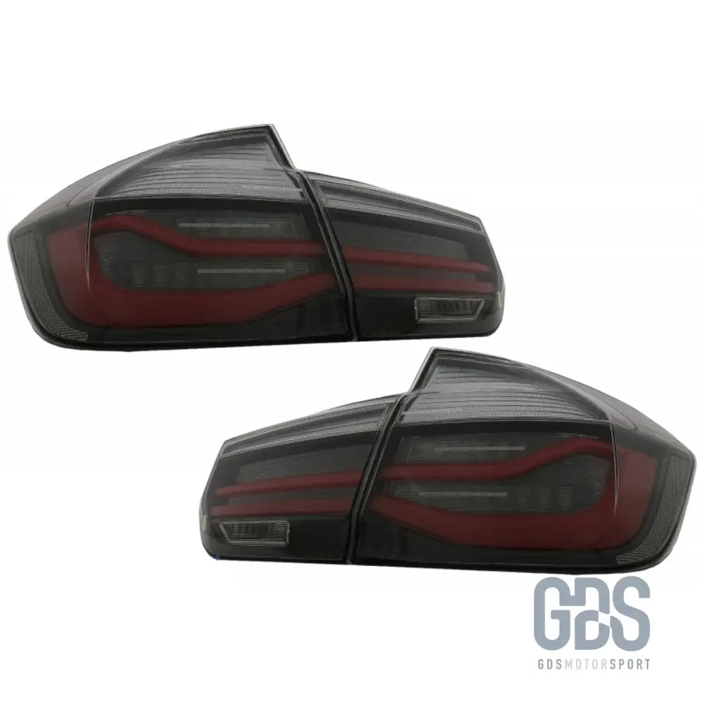 Feux arrière led light bar dynamique fond noir pour bmw série 3 f30 - arriere