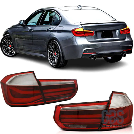 Feux arrière led light bar dynamique rouge et blanc pour bmw série 3 f30 - arriere