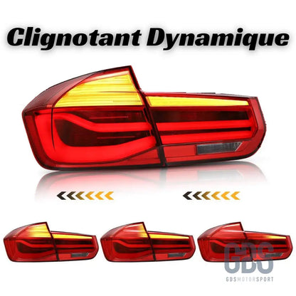 Feux arrière led light bar dynamique rouge et blanc pour bmw série 3 f30 - arriere