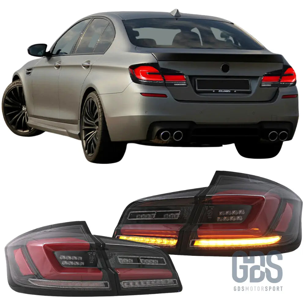 Feux arrière look g30 full led fond noir pour bmw série 5 f10 berline - arriere