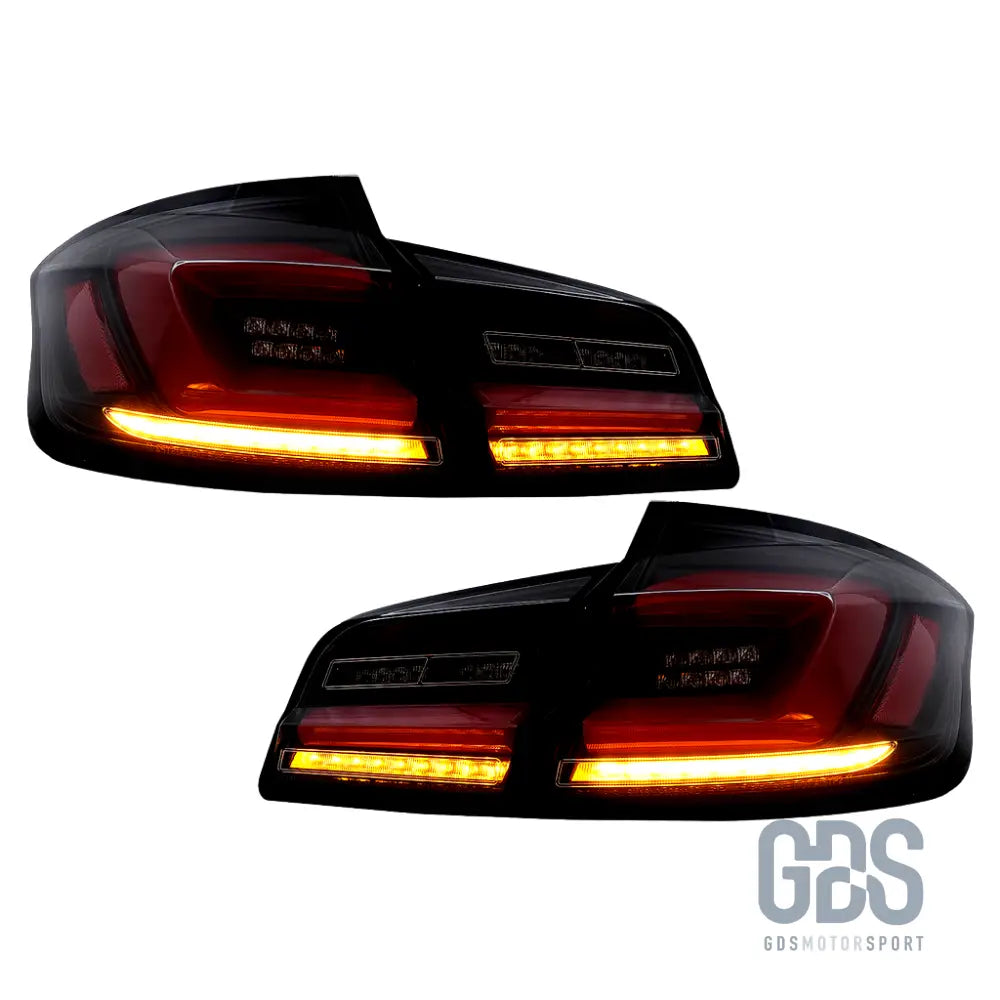 Feux arrière look g30 full led fond noir vitre fumé pour bmw série 5 f10 berline - arriere