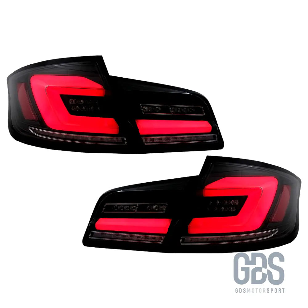Feux arrière look g30 full led fond noir vitre fumé pour bmw série 5 f10 berline - arriere