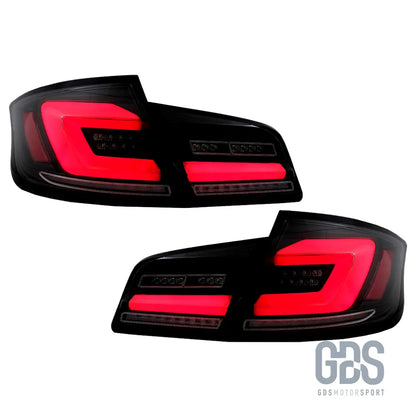 Feux arrière look g30 full led fond noir vitre fumé pour bmw série 5 f10 berline - arriere