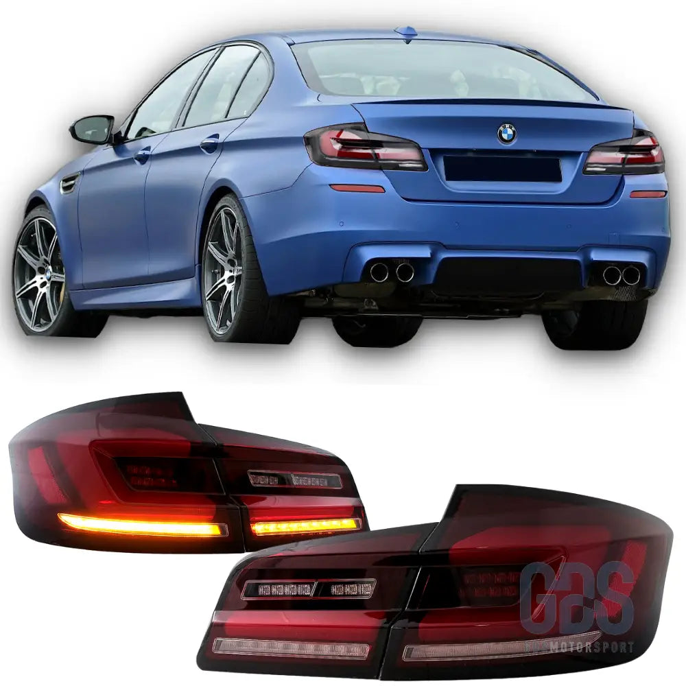 Feux arrière look g30 full led rouge fumé noir pour bmw série 5 f10 berline - arriere