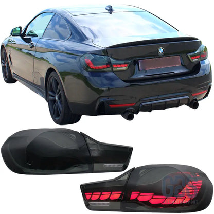 Feux arrière oled 3d dynamique light bar pour bmw série 4 f32 f33 f36 m4 f82 f83 - fumé noir - arriere