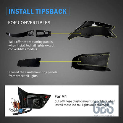 Feux arrière oled 3d dynamique light bar pour bmw série 4 f32 f33 f36 m4 f82 f83 - fumé noir - arriere