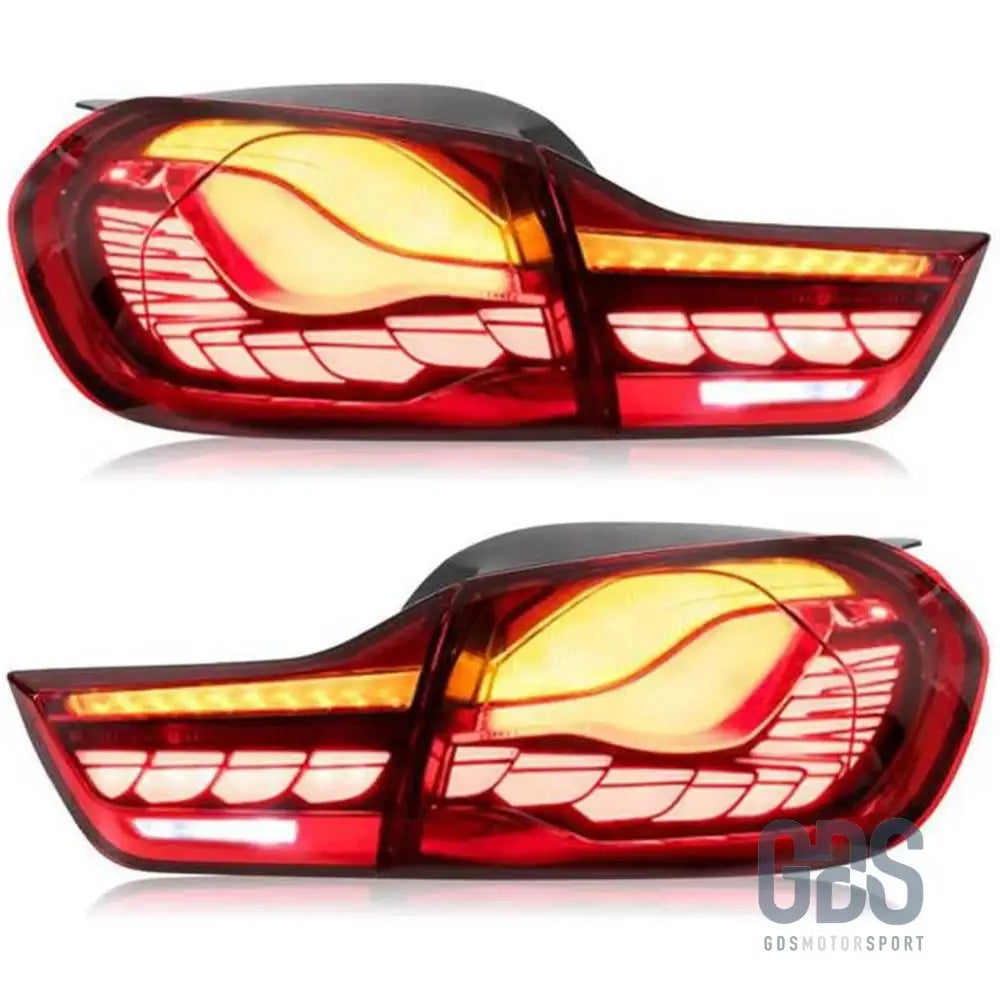 Feux arrière oled 3d dynamique light bar pour bmw série 4 f32 f33 f36 m4 f82 f83 - rouge - arriere