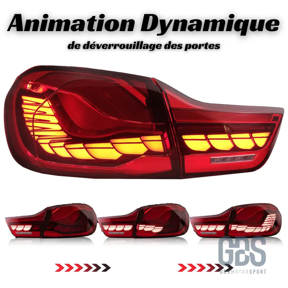 Feux arrière oled 3d dynamique light bar pour bmw série 4 f32 f33 f36 m4 f82 f83 - rouge - arriere